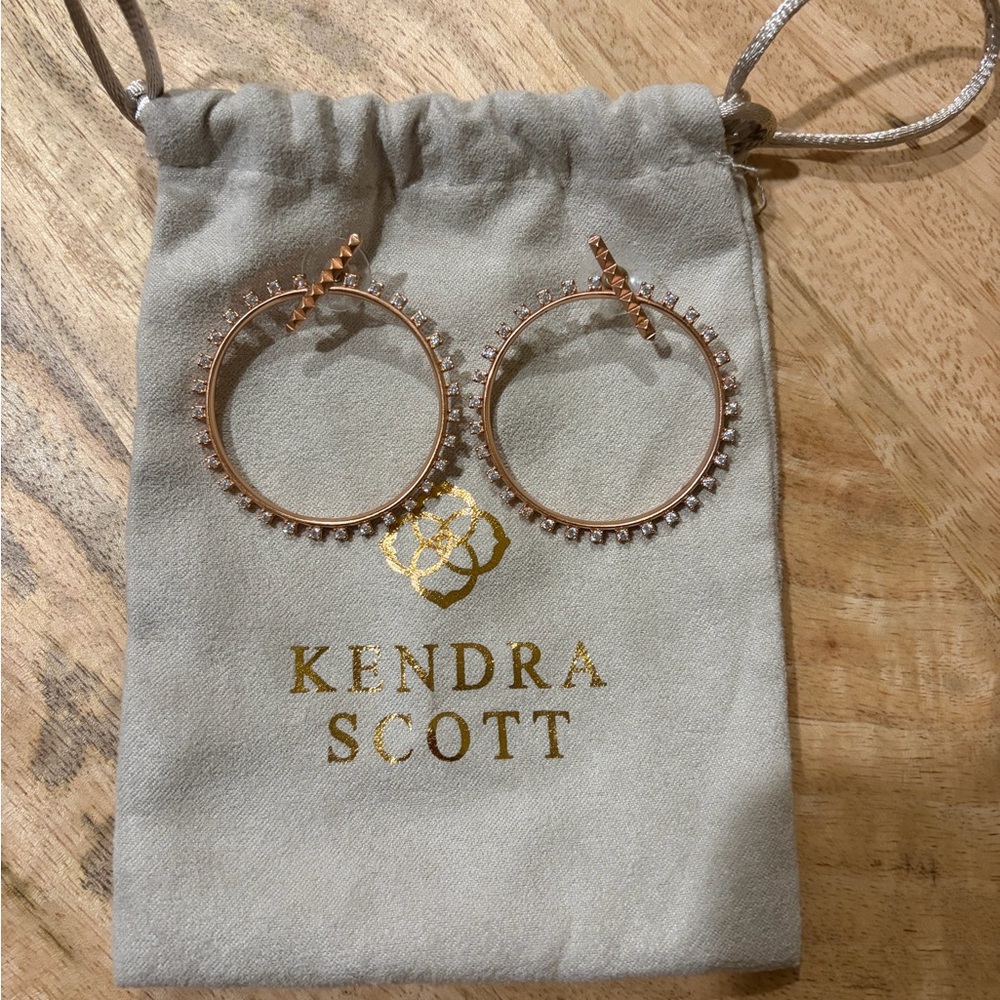 Kendra Scott Charlie Grace Rose Gold Sparkling Hoops
